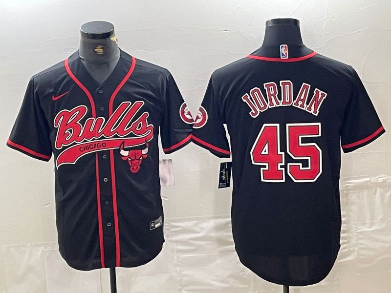 Men Chicago Bulls #45 Jordan Black sign jointly 2024 Nike NBA Jersey->women mlb jersey->Women Jersey